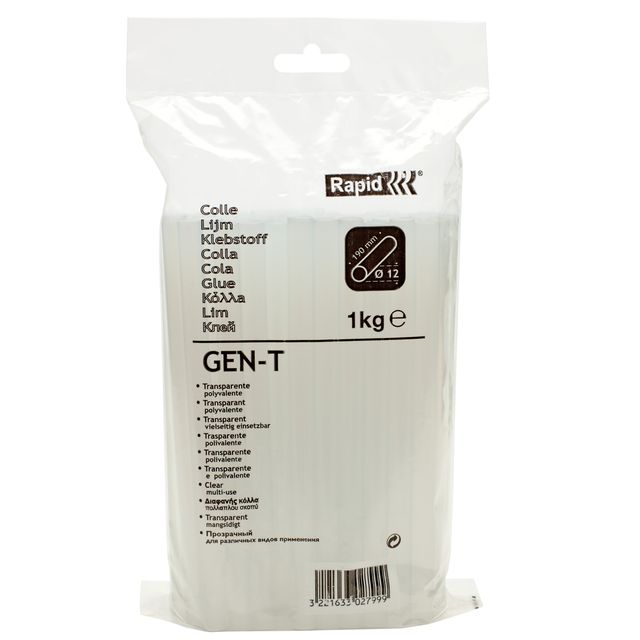 Colla termofusibile - diametro 12 mm - lunghezza 19 cm - 1 kg - trasparente - R…
