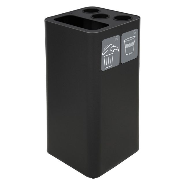 Contenitore per raccolta differenziata - con divisiorio bicchieri - 50 L - nero…