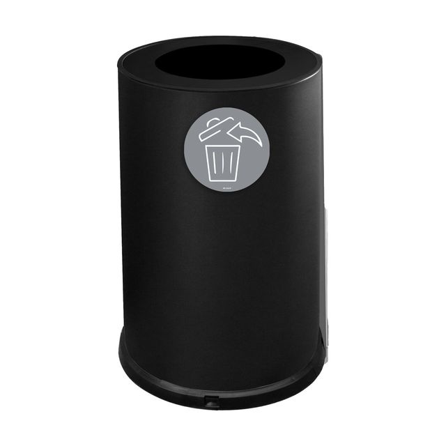 Contenitore tondo per raccolta differenziata - 1 scomparto - 100 L - nero - Sti…