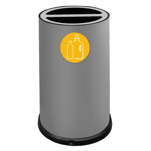 Contenitore tondo per raccolta differenziata - 2 scomparti - 100 L - grigio - S…