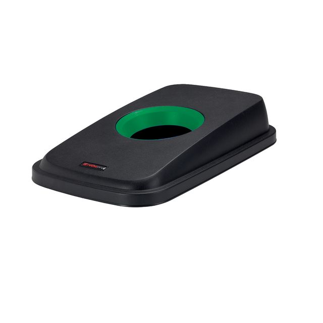 Coperchio per cestino SELECTO con foro nero/verde Rotho