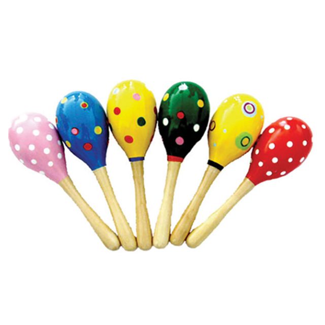 Coppia di maracas - in legno - 20 x 5,5 cm - CWR - conf. 2 pezzi