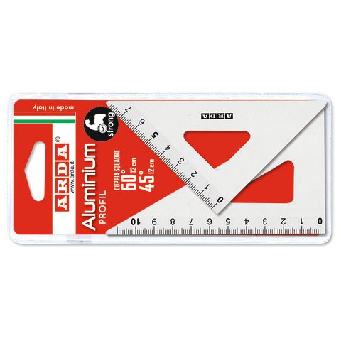 Coppia squadra Profil - 45/60gradi - 12cm - alluminio - Arda
