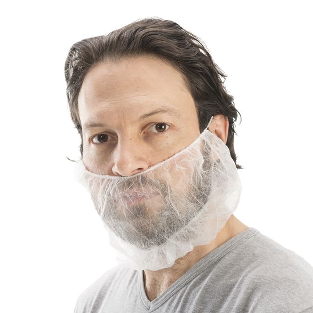 Copribarba con elastico nucale - taglia unica - PLP - bianco - Worker - conf. 1…