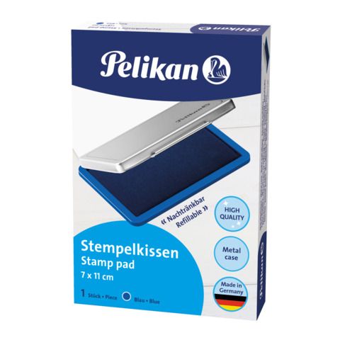 Cuscinetto per timbri - 7 x 11 cm - blu - Pelikan