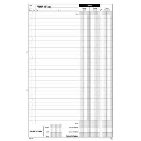 DATA UFFICIO BLOCCO PRIMANOTA ENTRATE USCITE 215X297 mm 50 + 50 FOGLI AUTOCOPIA…