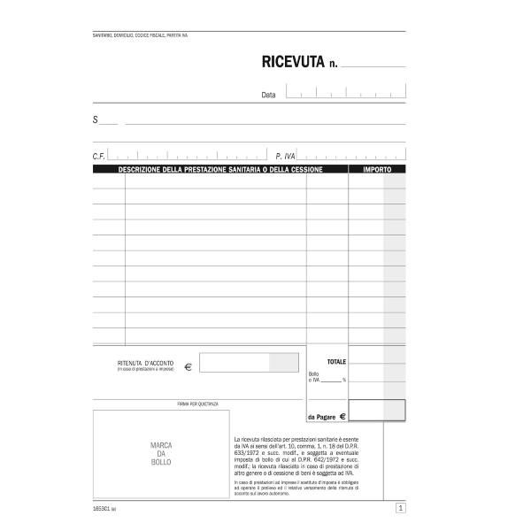 DATA UFFICIO CF10 BLOCCHI RIC.SANIT 100/100 NUME