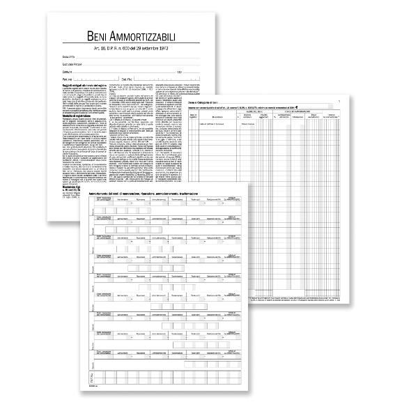 DATA UFFICIO REGISTRO BENI AMMORTIZZABILI 245X310 mm 97 PAGINE NUMERATE CONF 2 …