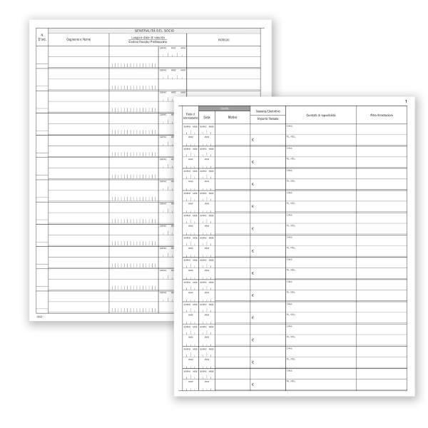 DATA UFFICIO REGISTRO ELENCO SOCI PER ASSOCIAZIONI 24 FOGLI CONF 2 Pz.