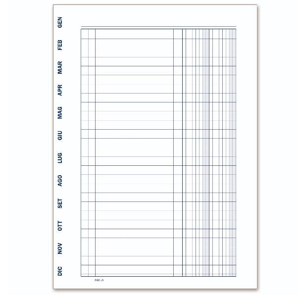DATA UFFICIO REGISTRO SCADENZIARIO GENNAIO DICEMBRE 48 FOGLI 170X240 mm CON SPI…