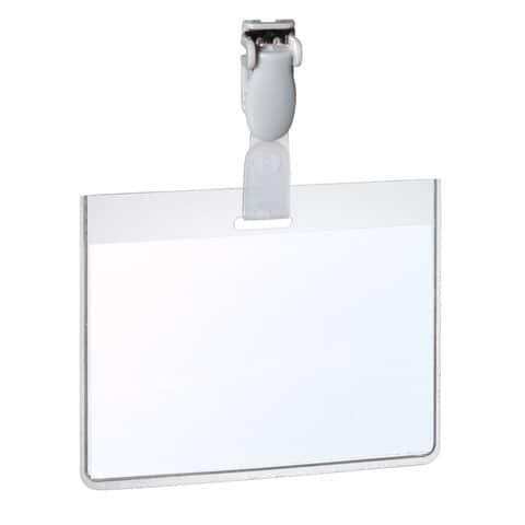 DURABLE Security - Badge per il nome - per 90 x 60 mm - clip - trasparente (pac…