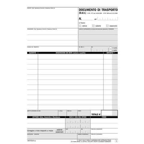 Data Ufficio Documento di trasporto