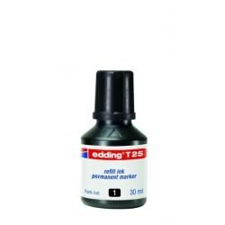 EDDING T25 RICARICA PER MARCATORE PERMANENTE FLACONE DA 30 ML NERO CONF 10 Pz.