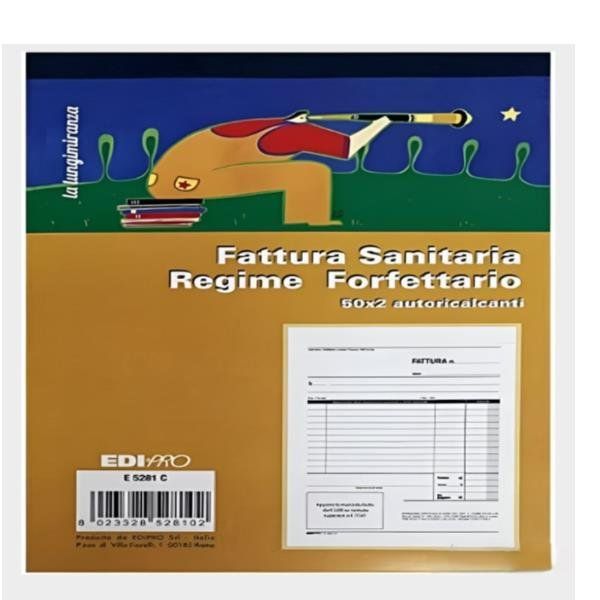 EDIPRO BLOCCO FATTURA SANITARIA REGIME FORFETTARIO 22X14.8 CM AUTORICALCANTE 50…