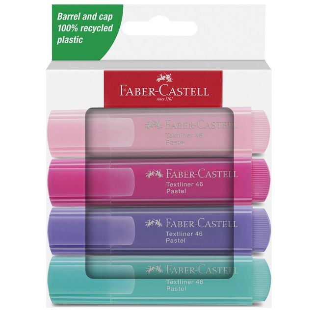 Evidenziatore Textliner 46 - punta scalpello - colori assortiti pastel - Faber-…