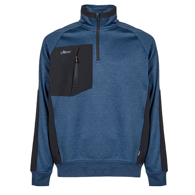 Felpa mezza zip Leeds - taglia XXL - blu - U-Power