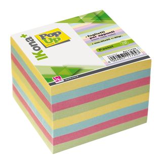 Foglietti Cubo - collato su un lato - pastello assortiti - 9,5 x 9,5 cm - 740 f…