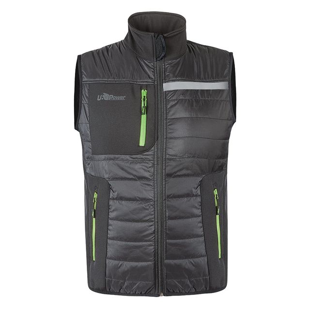 Gilet Wall - taglia L - PL - grigio/verde - U-Power