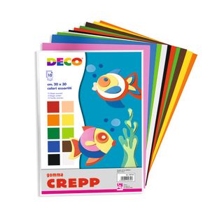 Gomma Crepp - 20 x 30 cm - colori assortiti - Deco - conf. 10 fogli