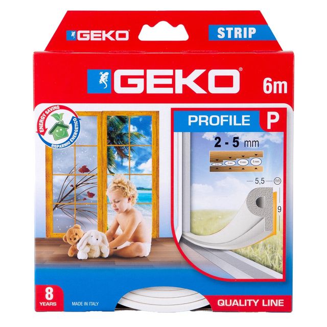 Guarnizione adesiva per isolamento STRIP - fessura 2-5 mm - 6 m - gomma - bianc…