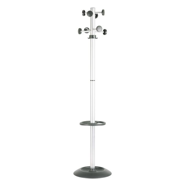 Appendiabiti Totem - con portaombrelli - 8 posti - 175 x 39 cm - grigio/nero - …