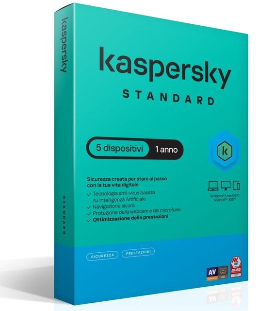 KASPERSKY SLIMBOX STANDARD 1 UTENTE 5 DISPOSITIVI 1 ANNO