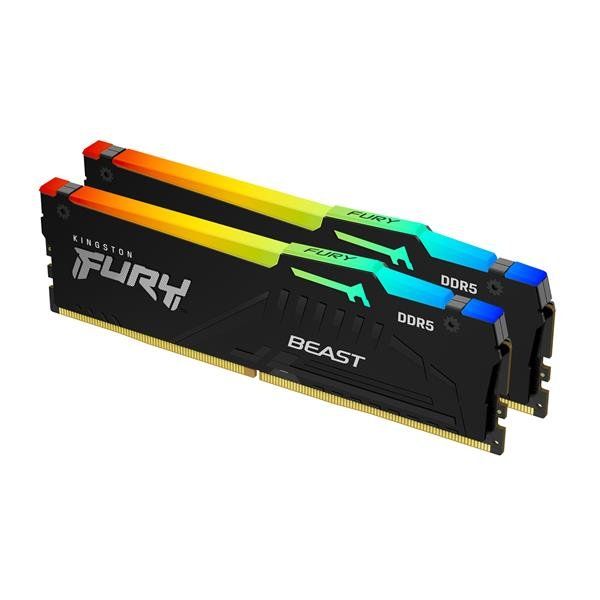Kingston 64GB (2x32GB) DDR5 6000MTs CL30 FURY Beast Black RGB EXPO