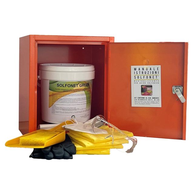 Kit Emergenza - Solfonet Green - per sversamento acido solforico - 32 x 25 x 38…