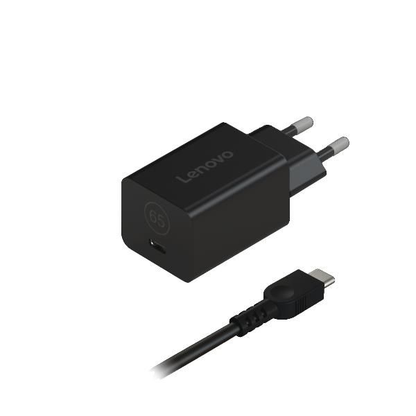 LENOVO 40AWGN65EU CARICABATTERIE DA RETE GaN NANO 65W USB-C CAVO 1.8 MT NERO