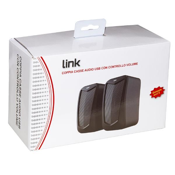 LINK LKSP03 COPPIA CASSE AUDIO STEREO 5 W USB + JACK 3.5mm CON CONTROLLO VOLUME…