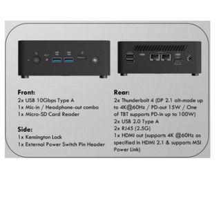 MSI Cubi NUC AI+ 2MG-028EU, Intel Core Ultra 9, 288V, 32 GB, LPDDR5x-SDRAM, 2 T…