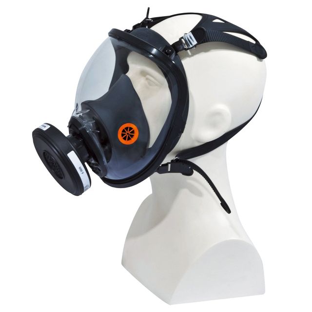 Maschera completa M9300 Strap Galaxy - policarbonato/silicone - nero/arancio - …