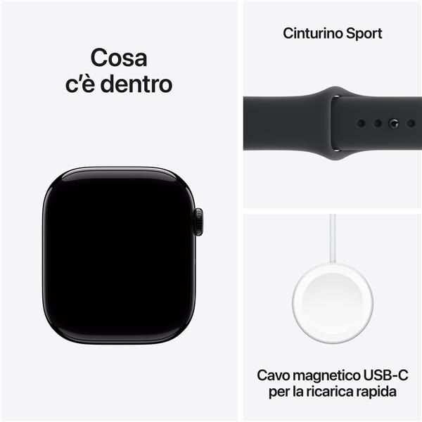 Apple Watch Series 11 GPS 46mm Cassa Alluminio Jet Black con Sport Band Nero - …