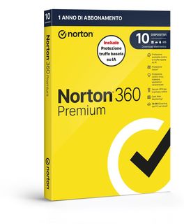 NORTON 360 PREMIUM 2026 - ANTITRUFFA-10 DISPOSITIVI 12 MESI 75GB - IT BOX