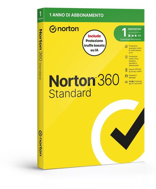 NORTON 360 STANDARD 2026 - ANTITRUFFA- 1 DISPOSITIVO 12 MESI 10GB - IT BOX