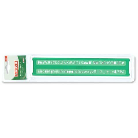 Normografo lettere e cifre Uni - 7mm - verde - Arda
