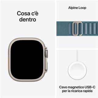 Apple Watch Ultra 3 GPS + Cellular 49mm Cassa Titanio con Alpine Loop Blu Chiar…