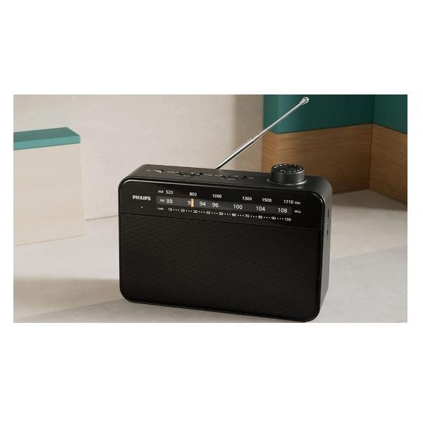 PHILIPS TAR2509 RADIO AM/FM ANALOGICA DESING CLASSICO A BATTERIE O CORRENTE NERO