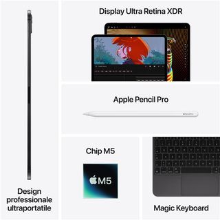Apple iPad Pro 13ʺ Pro Wi‑Fi + Cellular 2TB display standard Argento, 33 cm (13…