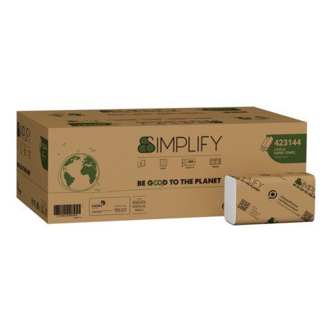 Pacco 200 asciugamani piegati a Z H24 x 20,3cm SIMPLIFY Papernet