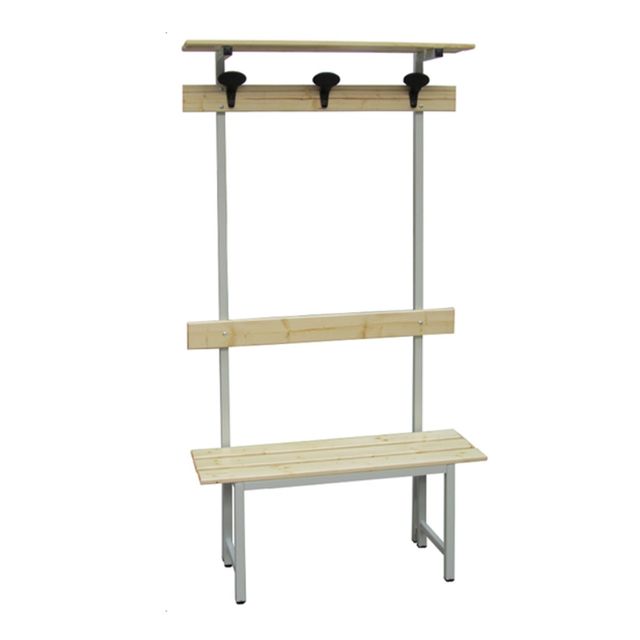 Panca spogliatoio - con alzata - 3 posti - 100 x 40 x 185 cm - legno - Fasma
