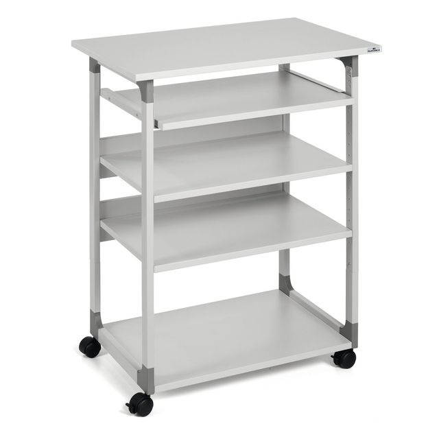 Pc Workstation System 75 VH - con ruote - 5 ripiani - 75 x 53,4 x 95/125 cm - g…
