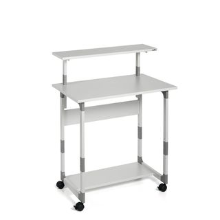 Pc Workstation System 80 VH - con ruote - 3 ripiani - 80 x 56,4 x 92/122 cm - g…