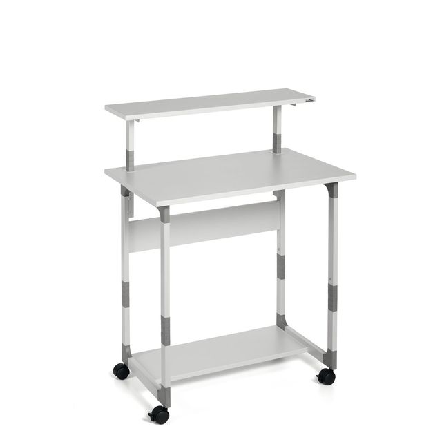 Pc Workstation System 80 VH - con ruote - 3 ripiani - 80 x 56,4 x 92/122 cm - g…