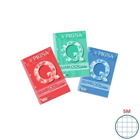 Pigna Quablock Evolution - Blocchetto - A4 - 40 fogli - quadretti - 4 fori (pac…