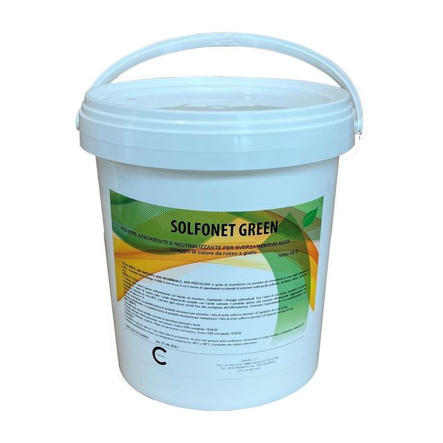 Polvere assorbente - Solfonet Green - per sversamento acido solforico - 5 kg - …