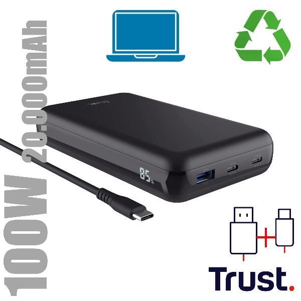 Powerbank Laro - per laptop da 100 W - USB-C da 100 W - Trust
