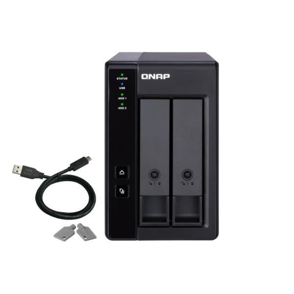 QNAP TR-002 - Array unità disco rigido - 2 alloggiamenti (SATA-600) - USB 3.1 G…
