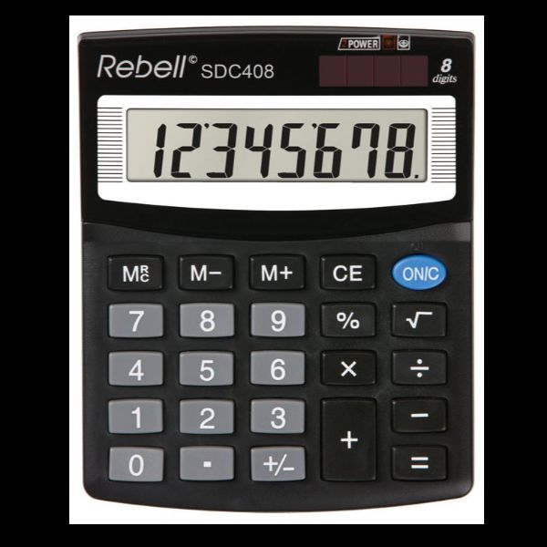REBELL SDC408 CALCOLATRICE DA TAVOLO 8 CIFRE COL NERO