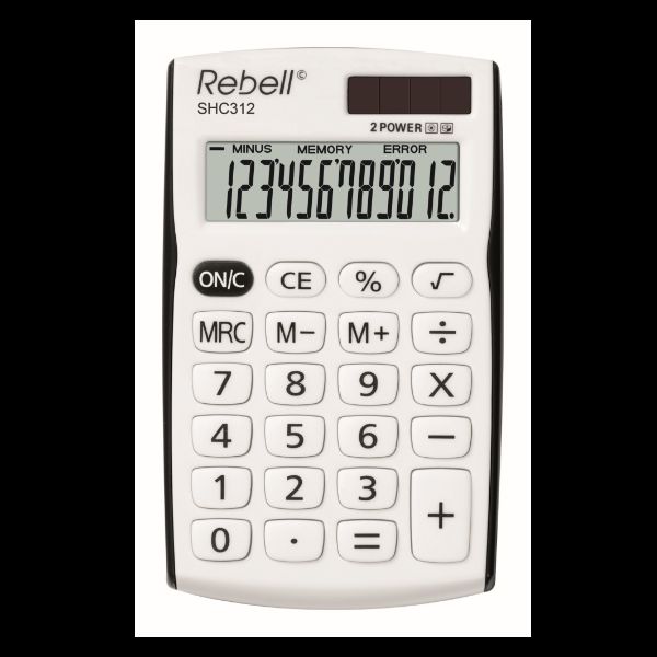 REBELL SHC312BK CALCOLATRICE TASCABILE 12 CIFRE COL. NERO